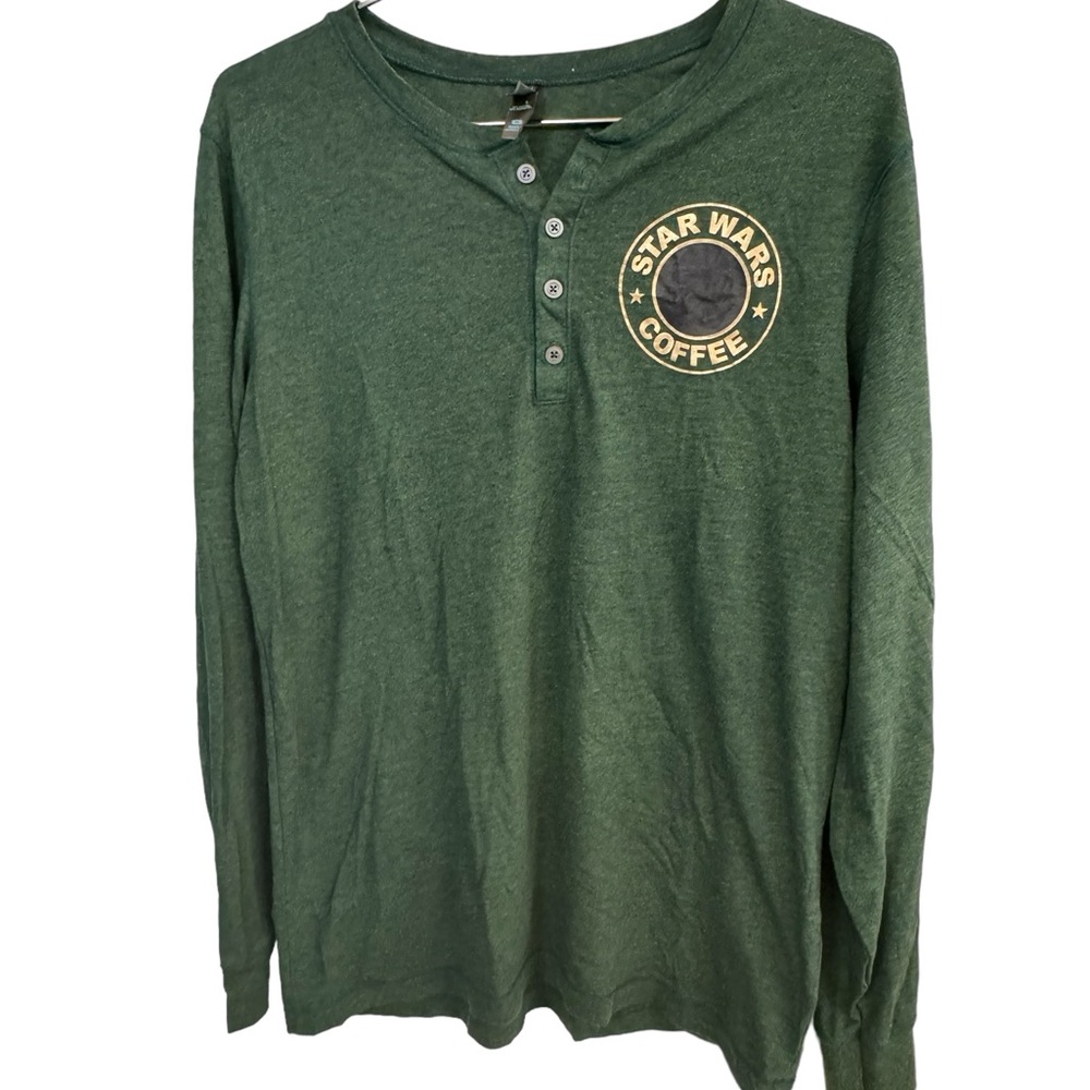 Retro Green Long Sleeve Star Wars Coffee Men’s M T-Shirt Not Starbucks